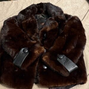 Luxurious Mink Coat Dark Brown Teddy Jacket